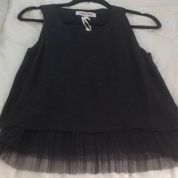 BNWT Elizabeth and James pleated black chiffon - Picture 1 of 2